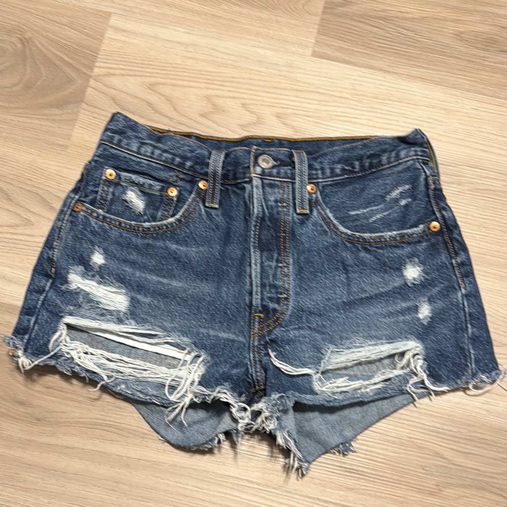 Levi’s 501 high waisted shorts, size 26.